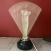 Art Deco Moulded Frosted Glass Lady With Fan Lamp C1930
