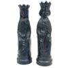 Black Wedgewood Basalt Chess Figurines King & Queen Machin Chess Pieces England