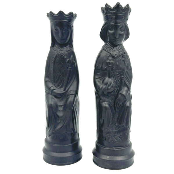 Black Wedgewood Basalt Chess Figurines King & Queen Machin Chess Pieces England