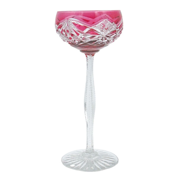 Bohemian-crystal-cranberry-coloured-wine-glass Bohemian Crystal Cranberry Coloured Wine Glass