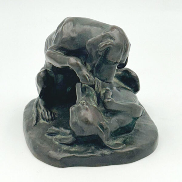 Bronze Figurine Of Playful Puppies Signed Jobbagy  20th