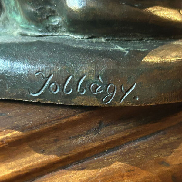 Bronze Figurine Of Playful Puppies Signed Jobbagy  20th