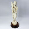 Japanese-ivorine-okimono- Superb Japanese Ivorine Okimono Of An Entertainer Meiji Period