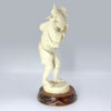 Japanese-ivorine-okimono-2 Superb Japanese Ivorine Okimono Of An Entertainer Meiji Period