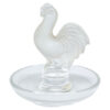 Lalique Frosted And Clear Crystal Rooster Ring Dish 20th