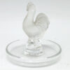 Lalique Frosted And Clear Crystal Rooster Ring Dish 20th