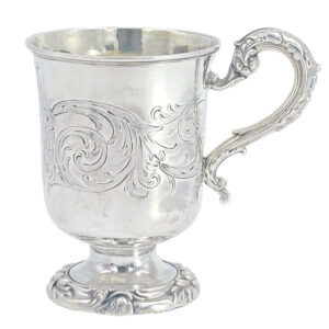 London 1840 Hallmarked Silver Christening Mug Henry Wilkinson
