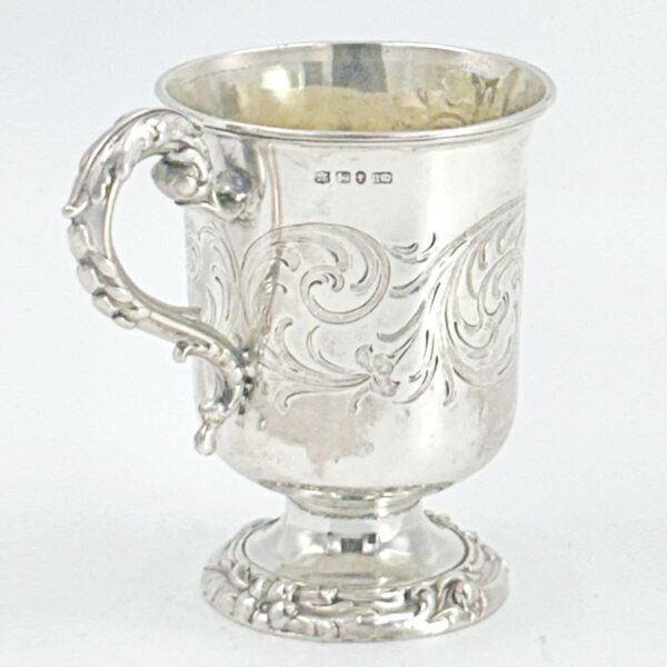 London 1840 Hallmarked Silver Christening Mug Henry Wilkinson