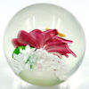 Murano Hibiscus and Bees Art Glass Paperweight 20th