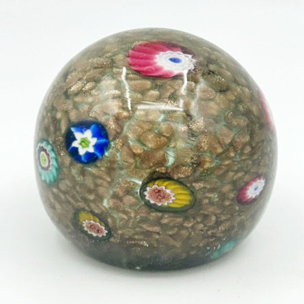 Murano Millefiori Art Glass Paperweight Toso 20th