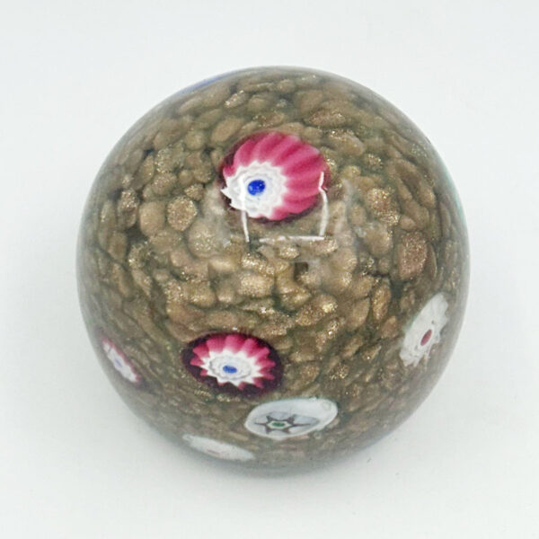 Murano Millefiori Art Glass Paperweight Toso 20th