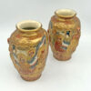 Pair Japanese Kyoto  Satsuma Rakkon Kobe  Vases 1920's
