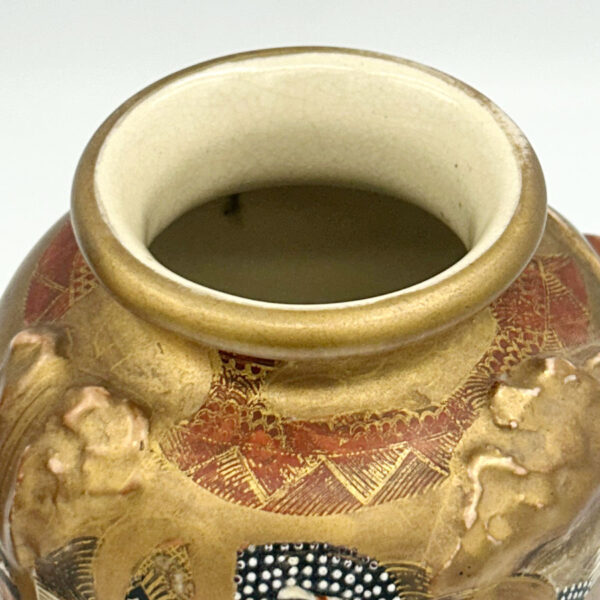 Pair Japanese Kyoto  Satsuma Rakkon Kobe  Vases 1920's