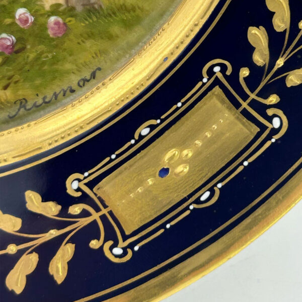 Royal Vienna Porcelain Cabinet Plate Signed Riemor Toh Liebe Dich 19th