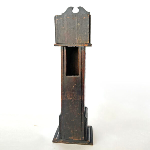 Antique Pocket Watch Wooden Stand In Form Of A Grandfather Clock 19th