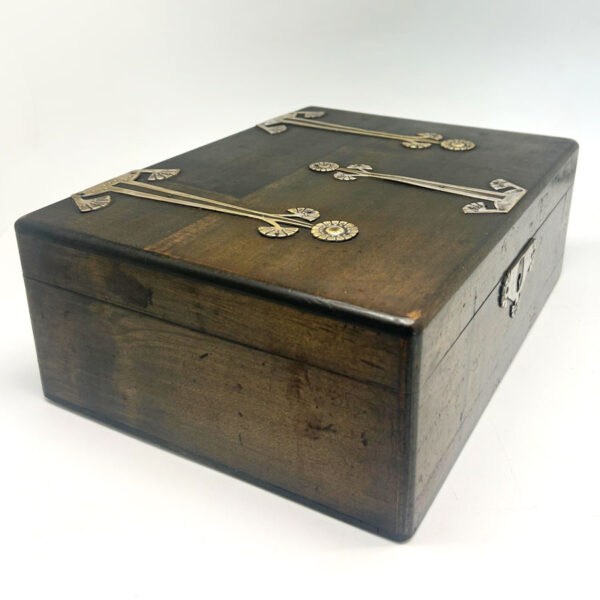 Art Nouveau Jugendstil Metal Mounted  Box