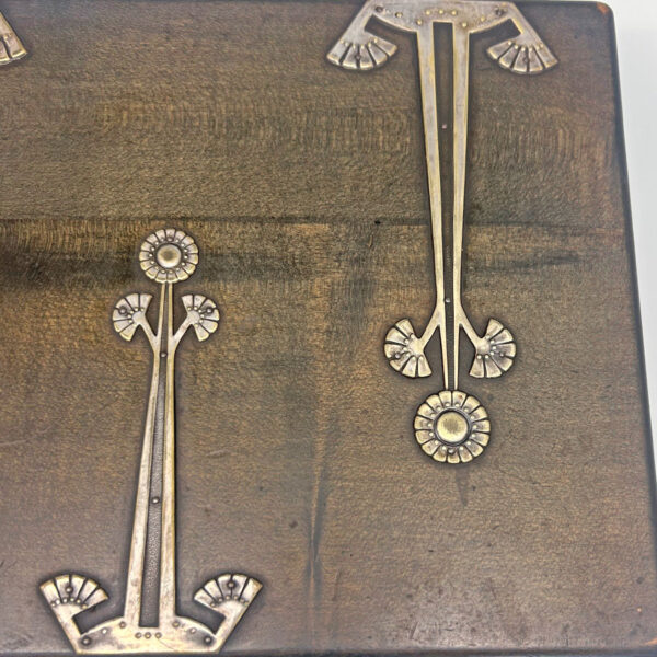 Art Nouveau Jugendstil Metal Mounted  Box