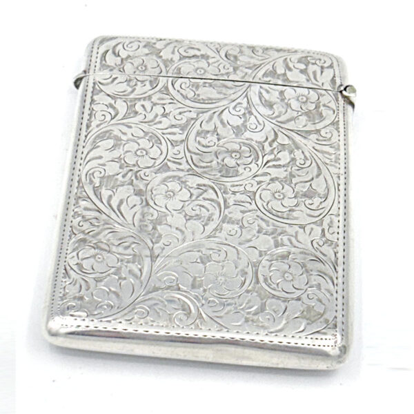 Hallmarked Silver Calling Card Case Birmingham 1910