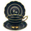 Rare Royal Albert Matt Black With Gold Detail Tea Trio