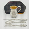 Hallmarked Silver Christening Boxed Set  Martin Hall  Sheffield 1879