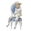 Lladro Daisa Figurine Seated Jester Boy With Cat 1299