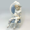 Lladro Daisa Figurine Seated Jester Boy With Cat 1299