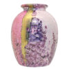 Mid-Century-Italian-Polychrome-Enamel-Bulbous-Vase-By-Claudio-Pulli-C1970 Mid Century Italian Polychrome Enamel Bulbous Vase By Claudio Pulli C1970