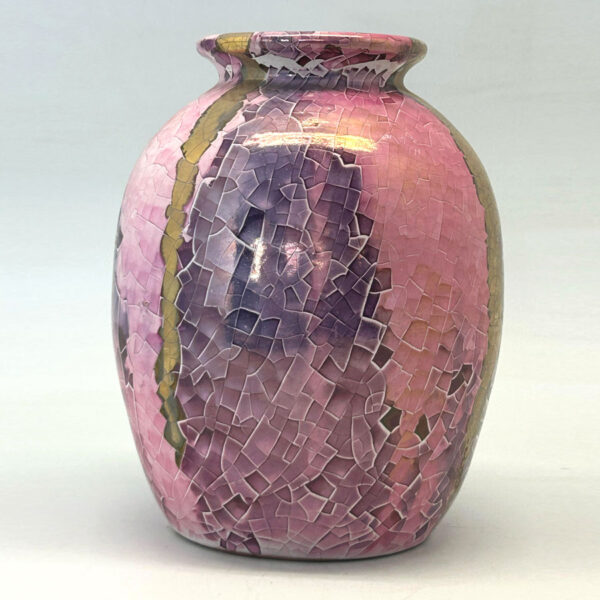 Mid-Century-Italian-Polychrome-Enamel-Bulbous-Vase-By-Claudio-Pulli-C1970-2 Mid Century Italian Polychrome Enamel Bulbous Vase By Claudio Pulli C1970