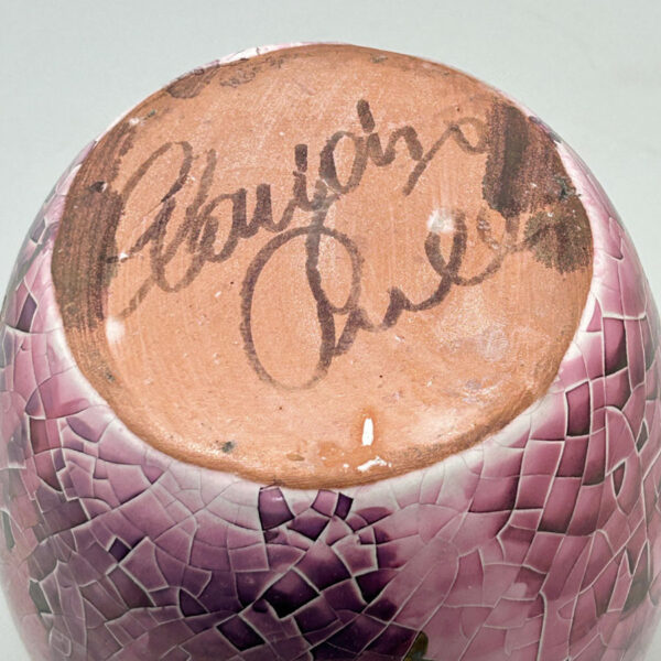 Mid-Century-Italian-Polychrome-Enamel-Bulbous-Vase-By-Claudio-Pulli-C1970-4 Mid Century Italian Polychrome Enamel Bulbous Vase By Claudio Pulli C1970