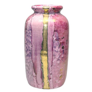 Mid Century Italian Polychrome Enamel Flared Vase By Claudio Pulli C1970