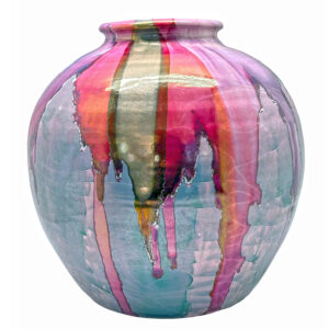 Mid Century Italian Polychrome Enamel Vase By Claudio Pulli C1970
