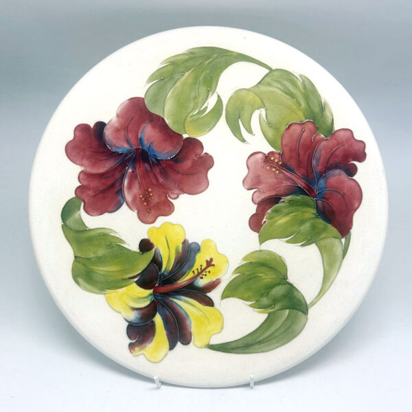 Moorcroft Hibiscus Charger  Ivory Ground C1974