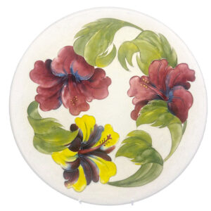 Moorcroft Hibiscus Charger  Ivory Ground C1974