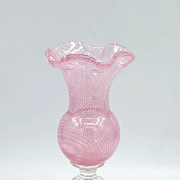 Murano Pink Venetian Salviati Swan Candleholder C1920