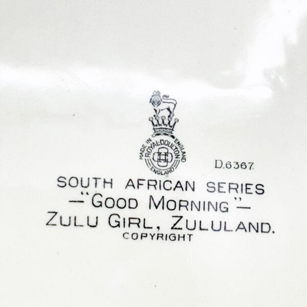 Royal Doulton South African Series Zulu Girl Charger
