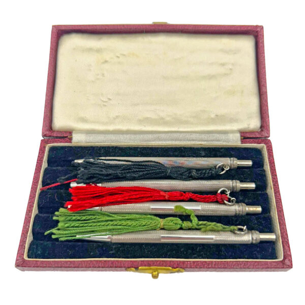 Sterling Silver Boxed Poker Pencil Set C1940