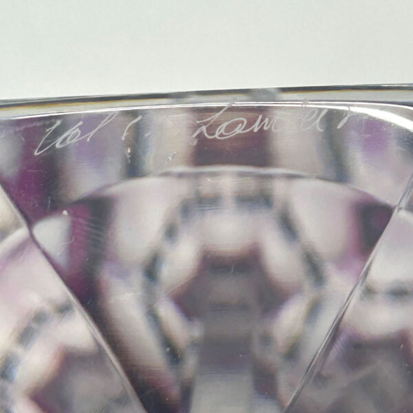 Val St Lambert Set Of 6 Crystal Wine Hock Glasses 17cm