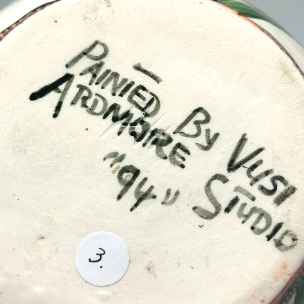 Ardmore Hand Painted Cheetah and Zebra Vase Vusi 1994