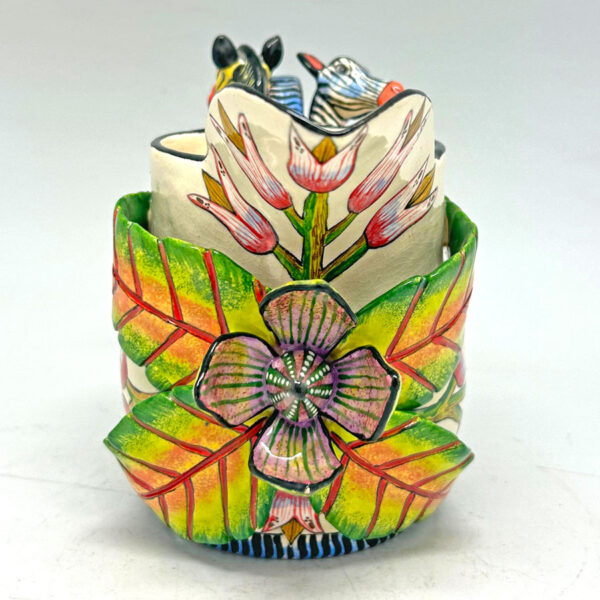 Ardmore Hand Painted Zebra Jug Kenneth and Sabelo 2008