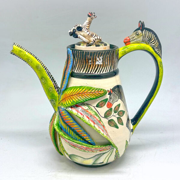 Ardmore Hand Painted Zebra Coffee Pot Mthengen 2008
