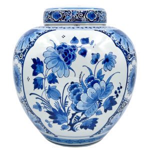 Delft De Porcelyne Fles Large Floral Ginger Jar And Cover