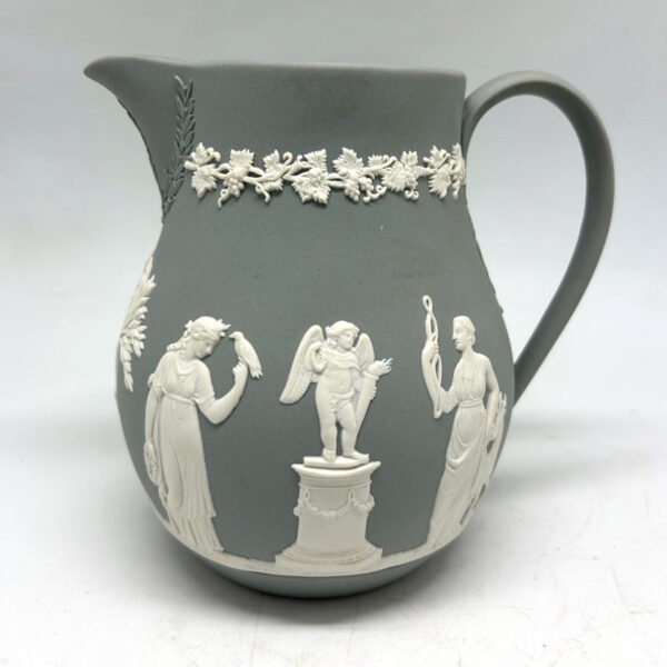 Wedgwood Grey Jasper Ware Maiden Scene Jug C1989