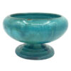 Linnware-blue-green-glaze-pedestal-vase Linnware Blue Green Glazed Pottery Pedestal Vase