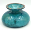 Linnware-blue-green-glaze-pedestal-vase-3 Linnware Blue Green Glazed Pottery Pedestal Vase