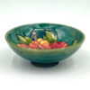 Moorcroft-hibiscus-footed-bowl-on-green-ground-1969-2 Moorcroft Hibiscus Footed Bowl On Green Ground C1969