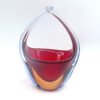 Murano Flame Red Glass Centre Piece Vase 20th