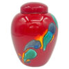 Poole Studio Pottery Red Retro Ginger Jar and Cover C1980