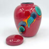 Poole Studio Pottery Red Retro Ginger Jar and Cover C1980