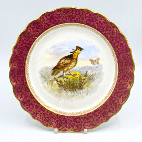 Royal-Worcester-pheasant-cabinet-plate-1 Royal Worcester Pheasant Hand Painted Cabinet Plate C1888