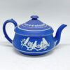 Wedgwood Cobalt Blue Jasper Ware Bird Scene  Tea Pot 1912